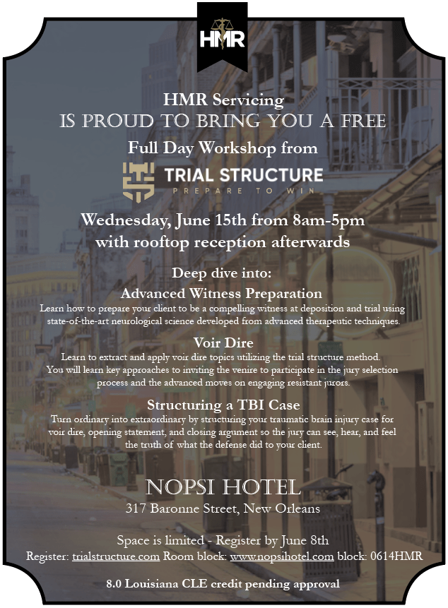 HMR & Trial Structure One Day Workshop – NOLA